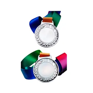 Medaglia in metallo per sublimazione degli spazi vuoti in metallo bianco per lo sport medaglia medaglia personalizzata medaglione personalizzato in bronzo bianco medaglia sportiva
