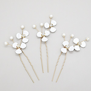 Petite fleur blanche faite à la main, diadème orné, décoration de mariage, épingle à <span class=keywords><strong>cheveux</strong></span> pour <span class=keywords><strong>mariée</strong></span> et demoiselle d'honneur, accessoire pour <span class=keywords><strong>cheveux</strong></span> <span class=keywords><strong>courts</strong></span>, fermoir - Product Image 1