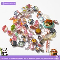 Autocollants en plastique 3D en relief, amusants, petits, frais, motifs de dessins animés, mignons, desserts, autocollants 3D