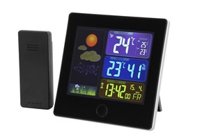 Trạm Không Dây RF Màn Hình Màu Đa Chức Năng Có Lịch Vạn Niên Và Đồng Hồ Báo Thức Dự Báo Thời Tiết - Product Image 3