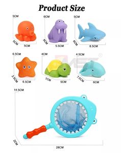 Jouets animaux requin salle <span class=keywords><strong>de</strong></span> <span class=keywords><strong>bain</strong></span> bébé 7 pièces avec <span class=keywords><strong>filet</strong></span> <span class=keywords><strong>de</strong></span> pêche - Product Image 6