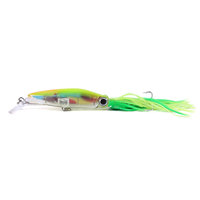 Grosir umpan Jig plastik keras 14CM 40G dengan rok panjang umpan renang untuk memancing air asin air tawar