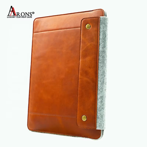 Étui pour tablette en cuir véritable marron Aaron, design tendance en feutre de laine, <span class=keywords><strong>protection</strong></span> antichoc, vente chaude, directement de l'usine, pour <span class=keywords><strong>iPad</strong></span> - Product Image 4