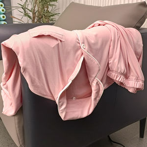 Ropa de dormir informal transpirable de manga larga para mujer al por mayor poliéster clásico modal tejido en seda de leche para otoño - Product Image 5