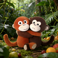 Peluche singe câlin en gros, 22 cm, en coton PP doux, compagnon de câlin brodé, cadeau d'anniversaire unisexe pour enfants