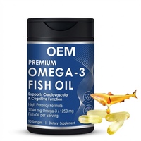 Huile de poisson Oméga 3 triple concentration, huile de poisson haute puissance, complément Oméga-3 avec EPA et DHA, huile de poisson sauvage de qualité supérieure et sans reflux.