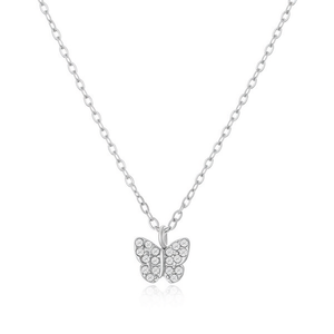 Collar con Colgante de Mariposa Amy Amy, Chapado en Rodio, con Circonita Cúbica, Joyería de Moda para Mujer, Regalo, Uso Diario - Product Image 3