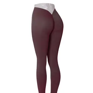 King Mcgreen-pantalones de Yoga de cintura alta para mujer, mallas de nailon con espalda en V, para Fitness, gimnasio, correr y trotar