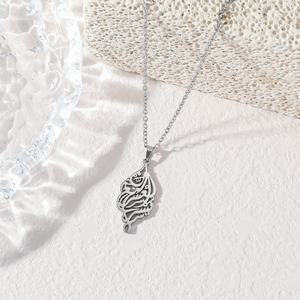 Collier en acier inoxydable plaqué or 18 carats pour hommes et femmes Vente en gros de bijoux de mode en arabe Islam gravé musulman Allah calligraphie - Product Image 4