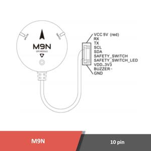 โมดูล GPS Holybro M9N พร้อมเข็มทิศ M9N IST8310 เสาอากาศเซรามิกแบบแปะ สายเคเบิลยาว 26 ซม. ขั้วต่อ 6 พิน/10 พิน - Product Image 5
