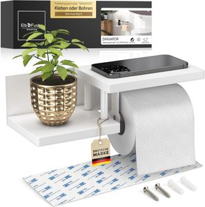 Porte-papier toilette mural moderne avec étagère en bambou, support de rangement en métal, organisateur de salle de bain pour la maison et l'hôtel - Product Image 3