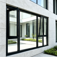Fenêtre à battant moderne en aluminium, à persiennes ouvrables, résistante aux ouragans, insonorisée, double vitrage, à rupture de pont thermique, écoénergétique pour la maison