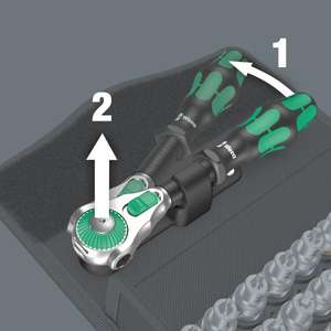 WERA - 05003536001 3/8'' Speed ratchet and <b>socket</b> set (35 pcs.) - EAN 4013288225573 RATCHET AND <b>SOCKET</b> SETS 3/8" - Product Image 3