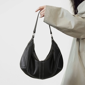 Trendy High-End Women's Crystal Grain Cowhide Dumpling Bag Single Strap Vintage Crossbody Handbag Genuine Leather Ladies Bags - Product Image 3