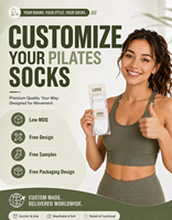 Chaussettes de yoga, pilates, barre et danse pour femmes, en coton pur, avec logo brodé personnalisé, antidérapantes, couleur pastel, OEM