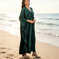 Robe de plage ample musulmane pour femme, vêtement de protection solaire, grande taille, paréo de vacances, couvre-bikini