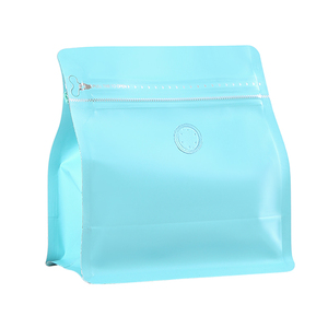 Factory Flat Bottom Coffee Pouch Zipper Top <b>Aluminum</b> <b>Foil</b> Colorful Coffee Packaging Bag With Valve Food Pouch Packaging Bag - Product Image 2