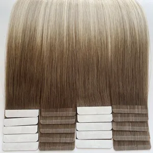 Caramel Brown 100% Remy Human Hair Extensions Real Human Hair Soft Thick To End Seamless Tape In Hair Extensions