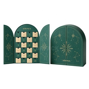 Boîte cadeau <span class=keywords><strong>calendrier</strong></span> <span class=keywords><strong>de</strong></span> l'Avent personnalisée 24 jours, emballage rigide magnétique en forme d'arche avec tiroir pour coffret surprise <span class=keywords><strong>de</strong></span> beauté compte à rebours <span class=keywords><strong>de</strong></span> Noël - Product Image 1