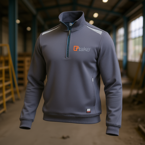 เสื้อสเวตเชิ้ตเฟลปาแบบปกติ ไซส์ 2XL สีเทา คอซิป แขนยาว สำหรับทำงาน - Product Image 3