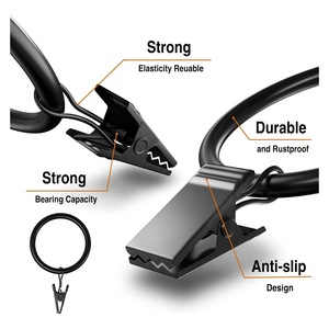 <span class=keywords><strong>Anneaux</strong></span> <span class=keywords><strong>de</strong></span> rideau <span class=keywords><strong>de</strong></span> douche en métal minimalistes modernes <span class=keywords><strong>avec</strong></span> boucles et accessoires <span class=keywords><strong>de</strong></span> fixation - Product Image 3