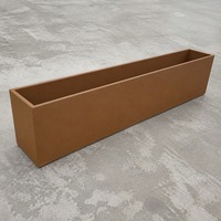 Grand bac à plantes rectangulaire en acier corten, bac à fleurs en métal pour jardin extérieur, résistant aux intempéries, sur mesure