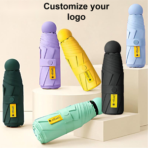 Bolsillo de protección Uv Cinco plegables Simple Nuevo estilo Mini pequeño y conveniente Paraguas de cápsula ultraligero con logotipo - Product Image 3