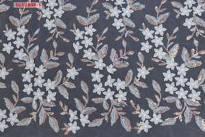 <span class=keywords><strong>Tul</strong></span> Con Lentejuelas Precio al por mayor 3D Flor Lentejuelas Encaje Tela Bordado <span class=keywords><strong>Tul</strong></span> para vestido de novia blanco - Product Image 4