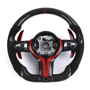 Volant en fibre de carbone avec couvercle de levier de vitesses rouge pour <span class=keywords><strong>BMW</strong></span> F10 F11 F20 F30 F32 F48 M3 M5 E90 E70 - Product Image 1