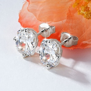 Fashion <b>Jewelry</b> 14k Gold Filled 4 Prong Setting Retro Geometric <b>Statement</b> Cubic Zirconia Stud Earrings for Women - Product Image 4