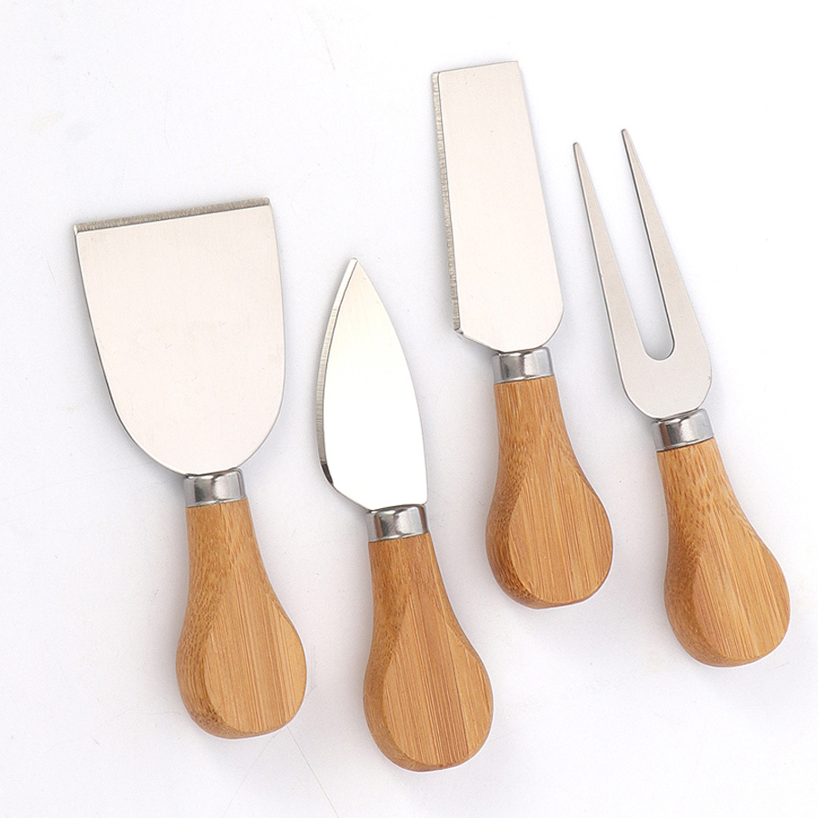 Набор ножей для сыра с деревянной ручкой и бамбуковой ручкой