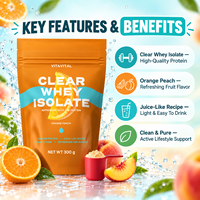 Poudre d'isolat de protéines de lactosérum clair, mélange de protéines, soutien énergétique musculaire, fabricant OEM, marque privée, formule personnalisée, complément alimentaire