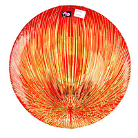 Assiette de service en verre rouge de luxe pour fruits, centre de table décoratif pour fêtes et banquets, vente en gros