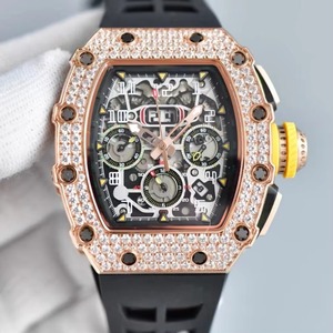 Montre mécanique de luxe pour homme avec boîtier en titane, chronographe Flyback, réserve de marche de 55 heures et mouvement squelette - Product Image 5