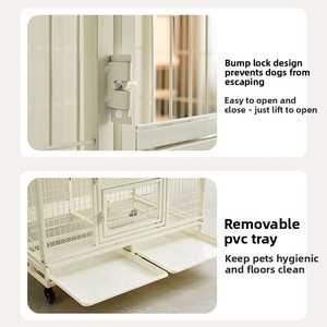<span class=keywords><strong>Jaula</strong></span> Plegable Grande para Perros, Moderna, Sencilla, Blanca, con Doble Puerta y Separador Interior, Envío Rápido - Product Image 4
