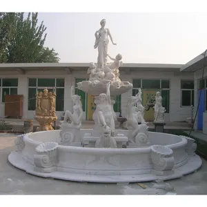 Statua in Granito di Ragazza Seduta, Grande Scultura in Pietra per <span class=keywords><strong>Giardino</strong></span>, Fontana Moderna in Pietra - Product Image 1