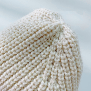 Nouvelle mode <span class=keywords><strong>en</strong></span> détresse Crochet Beanie chapeau d'hiver tricoté manchette Beanie <span class=keywords><strong>laine</strong></span> solide blanc casquette d'hiver - Product Image 5