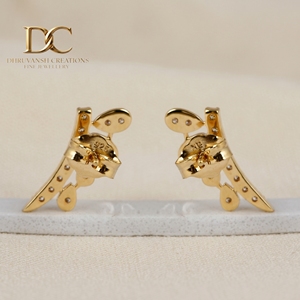 Dernières boucles d'oreilles élégantes en or jaune massif 14 carats avec diamants de laboratoire certifiés IGI, taille brillant, bijoux fins pour femmes - Product Image 2