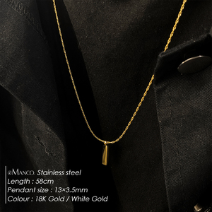 Collana EManco Minimalista con Ciondolo Quadrato, Catena in Acciaio Inossidabile 18k per Uomo - Product Image 2