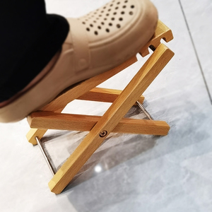 Adjustable Solid Wood Guitar <b>Footrest</b> Foldable Beech Wood Footstool with 4 Height Levels for Classical Acoustic Guitar - Product Image 6