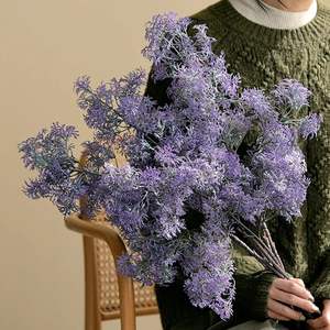 Arreglo de Flores Artificiales de Color Morado, Plástico Suave, Alta Simulación, Decoración para el Hogar, Accesorios para Bodas - Product Image 3