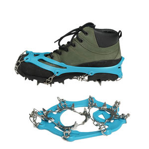 BOHU scarpe da trekking da esterno con 11 punte in acciaio inossidabile ramponi da neve manopole da ghiaccio tacchette da trazione antiscivolo borsa da arrampicata confezionata - Product Image 5