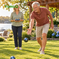 Ensemble de boules de pétanque en métal YumuQ personnalisé de 73 mm, 6 pièces, jeu de pelote à balle pour l'extérieur avec pallino et étui de transport