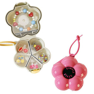 新しいポータブル多機能プラスチック医学 & キャンディー収納ピルボックスフラワーデザイン - Product Image 5