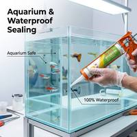 Colle adhésive en silicone transparente à séchage rapide 280 ml pour aquarium, travail du bois, construction, protection imperméable haute performance