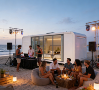 Cabane modulaire préfabriquée isolée à économie d'énergie pour bureau à distance, maisonnette de loisirs, vente en gros