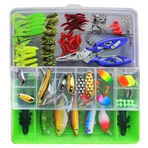 Wholesale Full Lure Accessories Packets 101 pieces casting Minnow Crank Soft worm Popper VIB Lure Hooks Pliers Sinkers Spoons