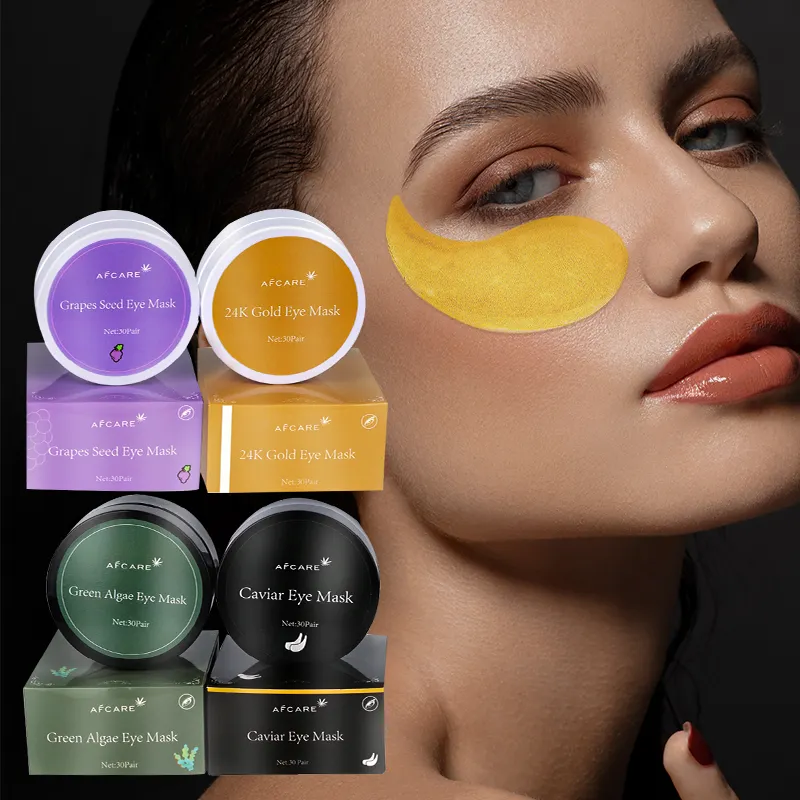 Maschera per gli occhi in Gel coreano all'ingrosso idratante maschera per dormire con occhi a cerchio scuro in cristallo di collagene organico personalizzato