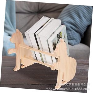 Wooden Storage Bookshelf Solid Wood Desktop Organizer Rectangle Shape Removable For Office And <b>Home</b> Use - Product Image 2