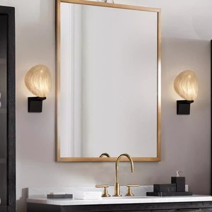 Lampe murale en marbre naturel de style italien, Source de lumière Led, Base d'ampoule E27, 220V, pour salon, chambre à coucher, balcon - Product Image 3